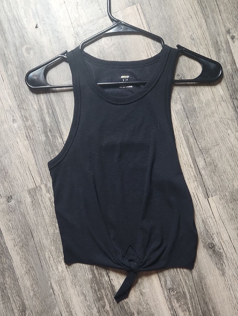 aerie Black Knot-Front Ribbed Tank - Women